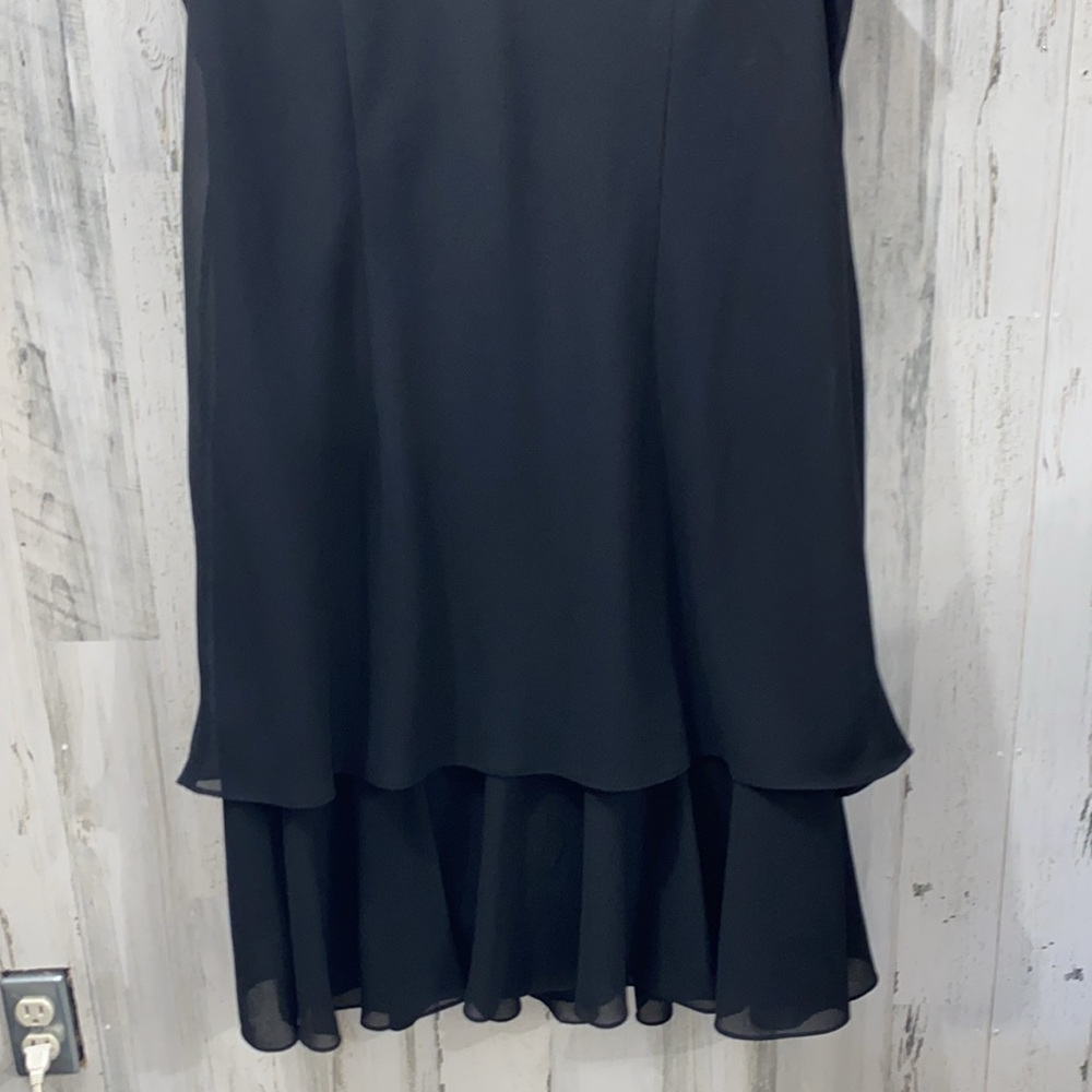 0701 Dana Kay Black Sleeveless Sheath Dress with Ruffled Hem - Picture 6 of 6